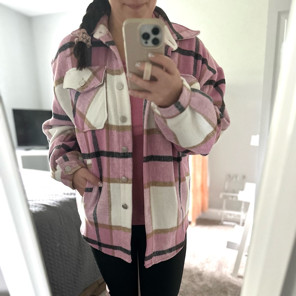 Purple and Pink Plaid Shacket